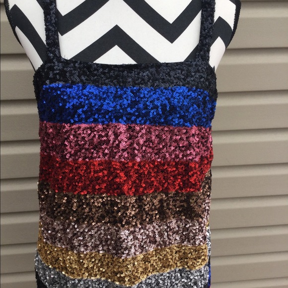 NWT Gap Crazy Stripe Sleeveless Sequin Dress - Picture 6 of 8